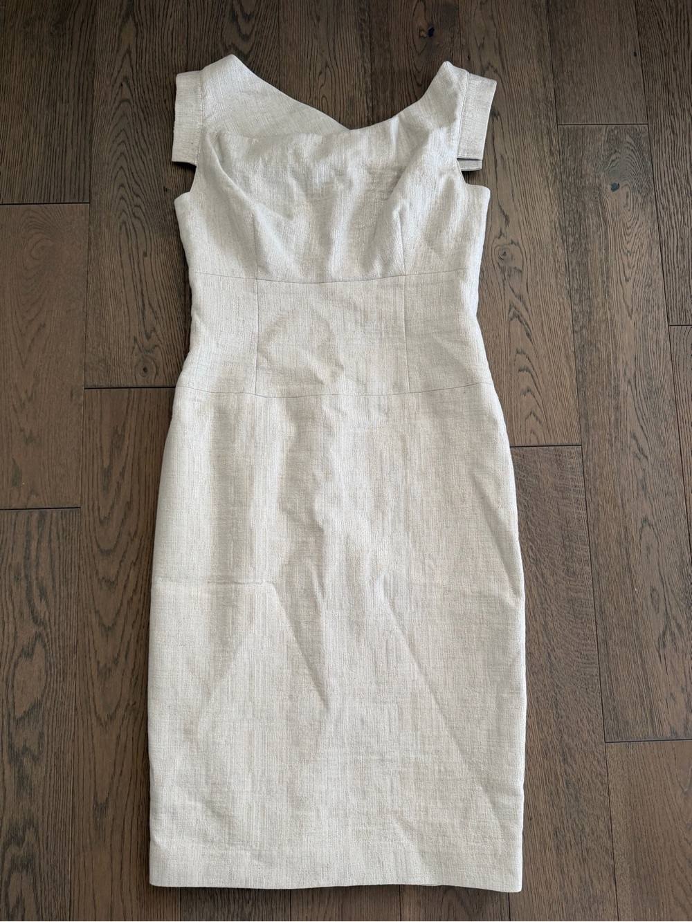 Black Halo Elegant Ivory/Silver Metallic Dress